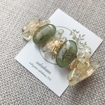 鉱石×オーバル【ヘアクリップ 】 green