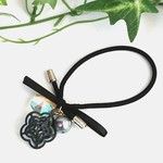 【送料込み】 churros ❇ gray cotton pearl (black) ヘアゴム     