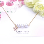 【大人気👑】お呼ばれにも♡3粒パール✳︎お花のネックレス