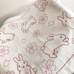 【再販】刺し子ふきん★さくらとうさぎ