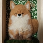 羊毛フェルト キツネ  置物