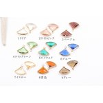 M2706_7  10個  高品質樹脂ストーンチャーム 扇型 1カン 16×18mm【10ヶ】