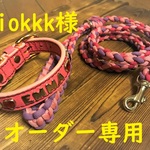 miokkk様オーダー専用　犬の革首輪22cm＆パラコード手編みリード20㎏以下セット