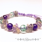 再販＊2༅೫春を呼ぶ可憐なスミレ೫༅ 天然石 パワーストーン ブレスレット