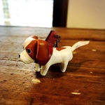 革製 キャバリアのわんちゃんキーホルダー