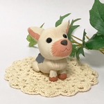 コロ犬 ヨークシャーテリア  粘土細工の置物［インテリア 飾り］ 