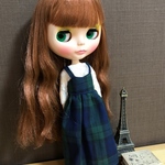 【送料無料】リカちゃん/ブライス   レーストップス、タータンチェックワンピセット