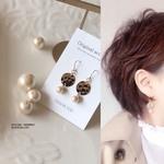 ☆メタルプレート☆コットンパール＆ラインストーンピアス／イヤリング☆