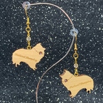 【再販】木製　シェットランドシープドッグピアス（イヤリングに変更可）