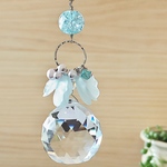 水色の花びらきらめくサンキャッチャー　3cm
