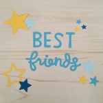 デコレーション素材  BEST friends & 星  ＊濃いみずいろ＊