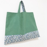 LIBERTY x CHECK&STRIPE ⑅◡̈*レッスンバック  リバティカーズ リネン 【入園入学】グリーン