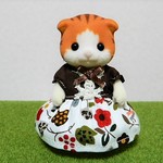シルバニアファミリー　大人　パフスリーブ　ワンピース　茶系カントリー　服　シルバニア