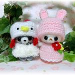 ✿ki…様専用✿あみぐるみ✿うさぎちゃん🐰お着替付き＆こっこ🐓柴犬ちゃん♪
