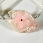 紫陽花桜フラワー 花弁ヘアゴム レジン