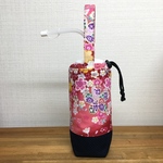 ［受注作製］赤花×紺刺し子 ミューラーボトル用カバー