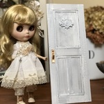 ドール用　1/6ミニチュアドア　ひび割れ白
