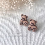 【再販】テディベアのクッキー風ピアス