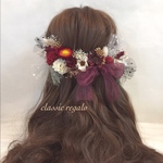 【n-milkoreo様 専用出品】wasou red dot tulle ribbon ヘッドドレス