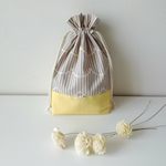 22-risa様　もくもく模様の巾着袋（YELLOW）と大きなお花の巾着袋（PINK)