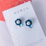 和紙とスワロフスキーの小さいピアス　 k16gfピアス・ノンホール・和風  結婚式 和紙ピアス　 Japanese paper ウェディング 入学 卒業式 お呼ばれ 袴