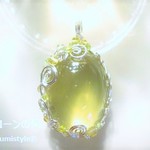 オウロベルデ・クォーツペンダント（ワイヤージュエリー☆ワイヤーアクセサリー☆ワイヤーラッピング天然石ネックレス）