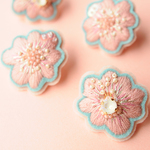 ＜ No Name ～名前のない花～ ＞ Van Gogh の花◎レトロピンク/ブルー◎ピアス・チタンポスト
