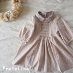 リバティ襟のスモッキングandピンタックワンピース♡