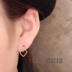 14kgfスクエアピアス (キャッチレス)k14gf