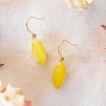 14kgf Vintage Yellow Rhinestoneピアス