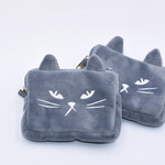 送料無料2個ラビットファー  かわいい猫財布 as142