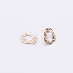 送料無料8個チタンピアス金具 ゴ-ルド 不規則 合金 15x17mm mj119