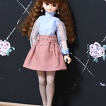 【再販】【22cmドール】♡リカちゃんサイドギャザーのトレンチスカート♡