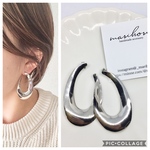 再販×11 大ぶり シルバーのメタルピアス no.267