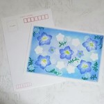 ネモフィラの花 絵葉書　ポストカード3枚セット　パステルアート・イラスト