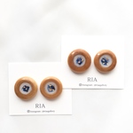 ♢ウッド×ドライフラワー(blue)ピアス/イヤリング♢