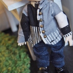 オビツ11サイズ アウトフィット　柄シャツ＋デニムパンツセット