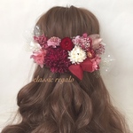 cassis red pink tulle ribbon ヘッドドレス