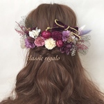 purple pink gold black tulle ribbon ヘッドドレス