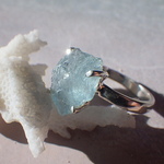 3月誕生石☆Rough Aquamarine Ring ラフロック アクアマリン原石のシルバーリング/sv925