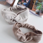 春のベージュ【リブ素材】T-shirt rib gray or camel beige /グレーベージュ or キャメルベージュ / クロス ターバン ヘアバンド