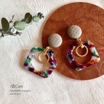 グレー×マーブルリング♢earring or Pierce