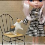 羊毛フェルト　猫　小さな三毛猫　ブライス・リカちゃん等のお供に♪　ねこ　ネコ　ミニチュア　