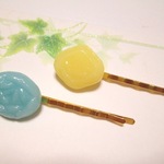 ドロップス ヘアピン ＜青・黄＞ ◎送料無料◎