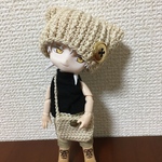 ネコミミ帽子とバッグベージュ