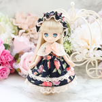 オビツ11  《クラシカルローズのケープ付ワンピース ネイビー》服