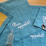 【kazuchan2012様オーダー品】Bon appetit！刺繍のランチョンマット＆ティーマット