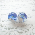 花鞠ピアス（紫陽花）藍