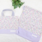 n＊ko0＊14様オーダー品 小花柄のご入学2点セット【ラベンダー】