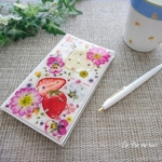 2019年4月始まり■スケジュール帳カバー■限定品■ 押し花と押しフルーツ🍒